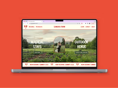 Whimsical Wedding Venue Website