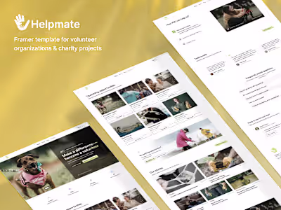 Helpmate - Framer template for volunteer organizations & charity