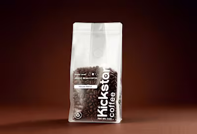 coffee packaging desgn, transparent coffee bag design