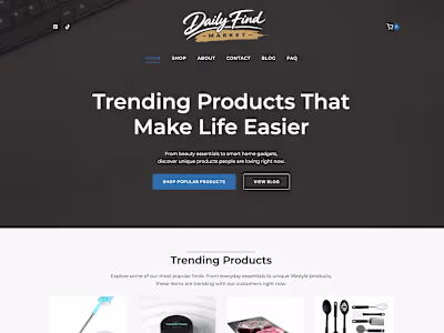 Ecommerce website designed to showcase