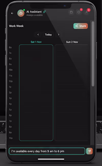When you set your calendar you just set your availabilities ...