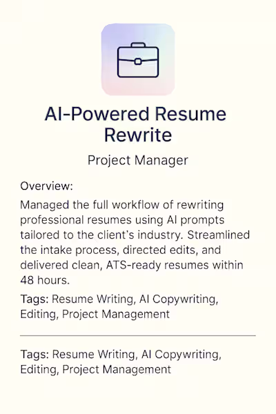 AI Resume Rewrite Workflow (48hr Turnaround)