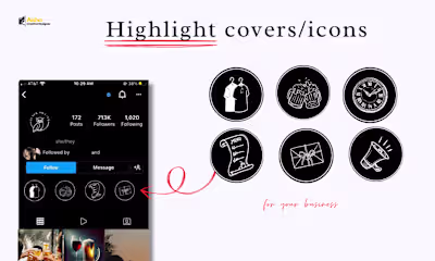 Custom Instagram Highlight Covers for Bar bussiness