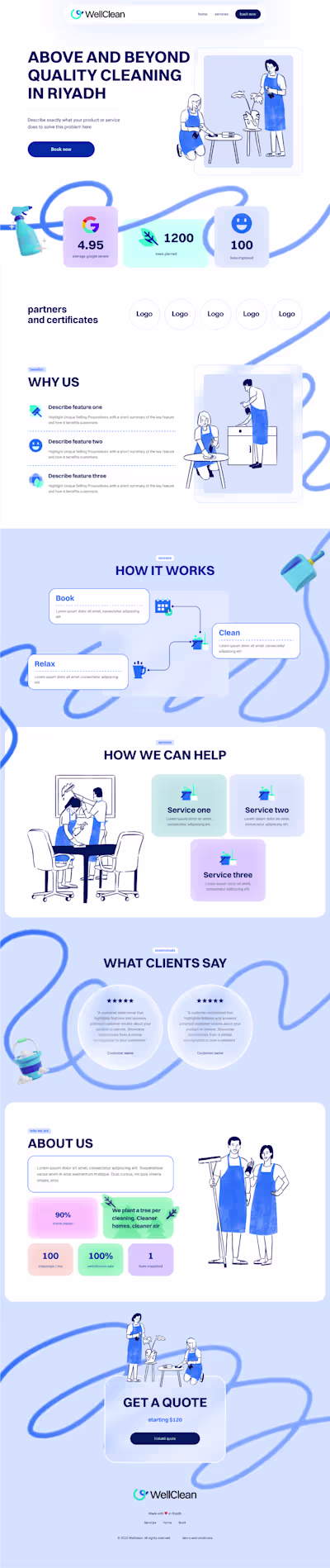 Cleaning startup website