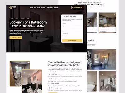 Landing Page Design For Plumber