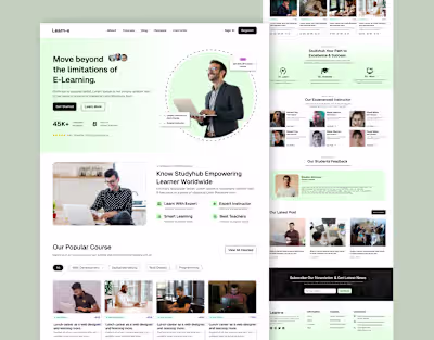 E-Learning website uiux design in figma