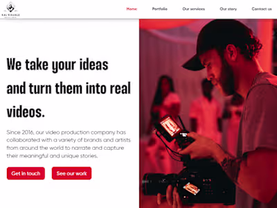 Kal Visuals' Landing Page Re-Design