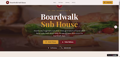 Concept Redesign: Iconic Sub Shop Website Refresh