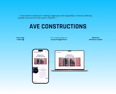 Landing Page Design for Ave Constructions
