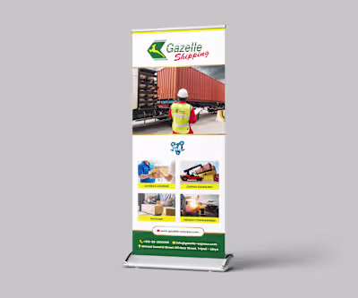 Roll-Up Stand Design for Gazelle Express – Courier & Logistics