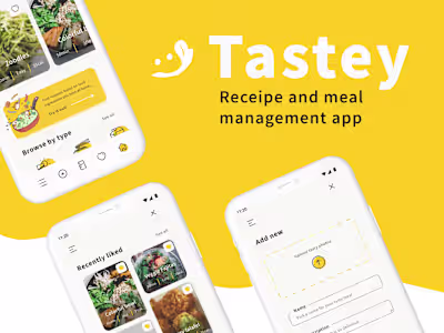 Tastey - receipe and meal management app