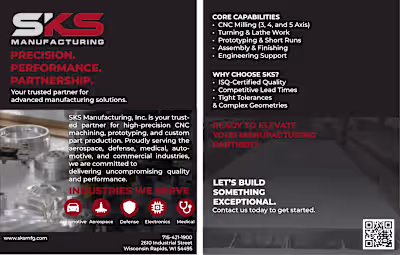 Flyer for SKS Manufacturing