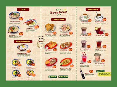 Peranakan Chinese Menu Design for a Cozy Eatery