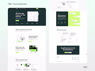 Minimalistic Website on Framer for Finix - Finance Application