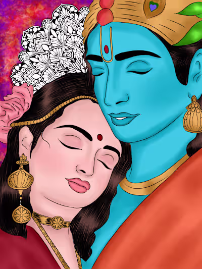 Radha Krishna Illustration