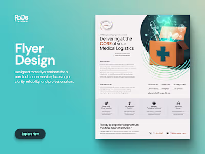 Medical Courier Flyer Design for a Healthcare Startup