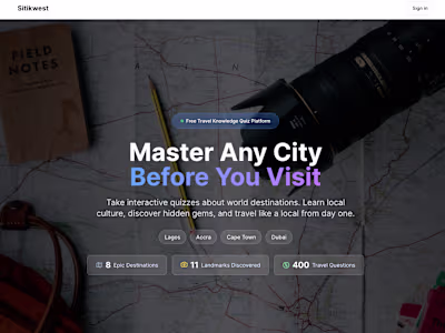 A Gamified Travel Discovery Engine.