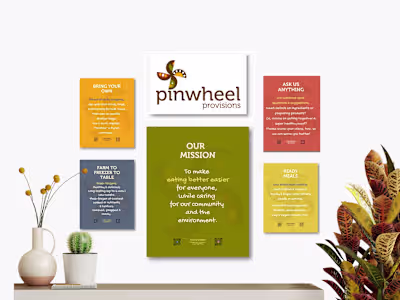Retail signage for specialty food purveyor