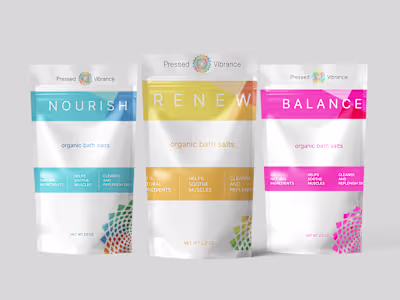 Pressed Vibrance Bath Salt labels