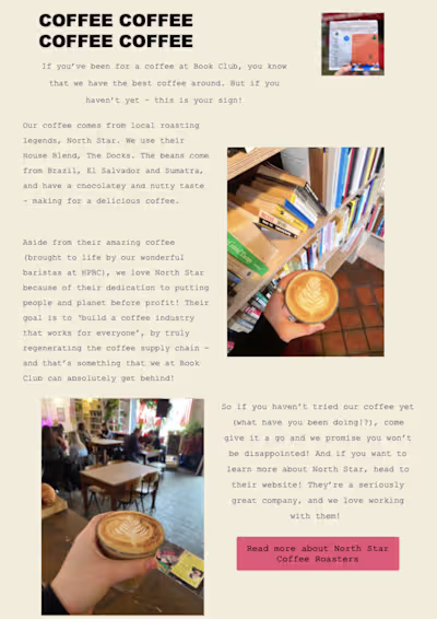 HPBC Newsletter - Coffee