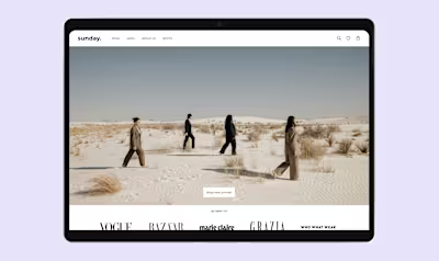 Landing Page for sunday.