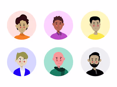 Male characters illustrations