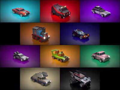 Low Poly Game Art, Iconic Vehicles