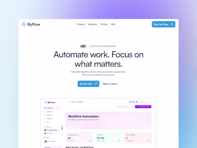 Byflow: Modern SaaS Landing Page Design