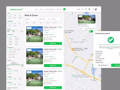 RallySport Dashboard Website for Tennis Community