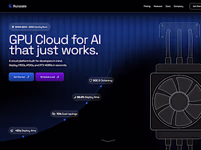 RunCrate GPU AI Cloud Hero Design & Illustration