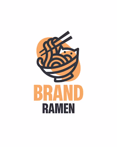 Cat Ramen Bowl Logo design for sale crafted by Anhdodes Publ...