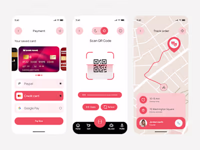 Screen-Payment ,QR Code & Track Order