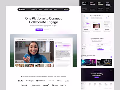 Conferra Video Conference Landing Page