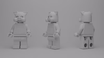 Custom Pyg Professor LEGO-style 3D Model Design