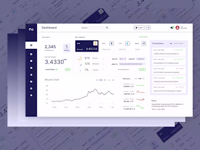 CoinLink Cryptocurrency Dashboard UI