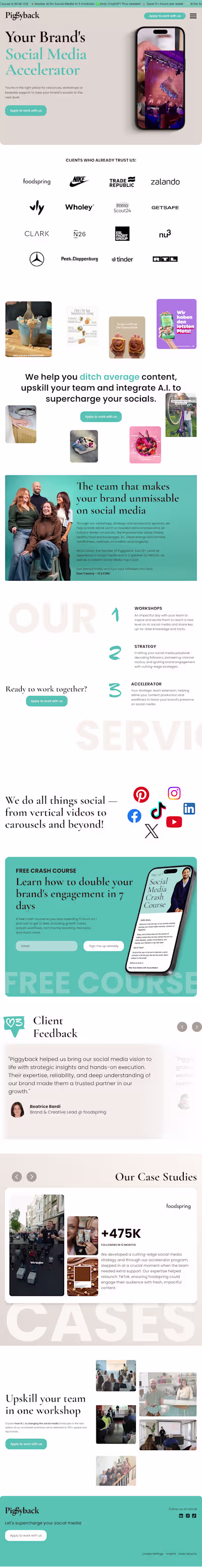 Website Design and Development for Piggyback