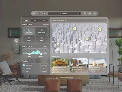 Modern Property Listing UI – Apple Vision Pro || Imagine sea...