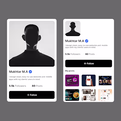 Clean & Minimal Profile Interface