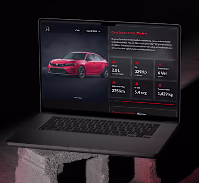 Honda Civic landing page prototypes