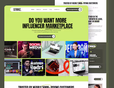 STRMZ HomepageRe-design