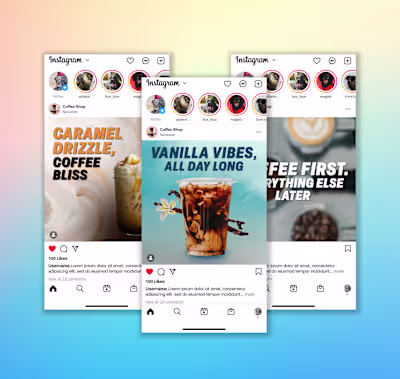 Instagram Post Designs for Coffee Shop