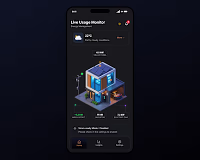 Smart Energy Management App UI Design