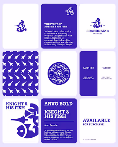 Knight Fish Logo design for sale crafted by Anhdodes THE STO...
