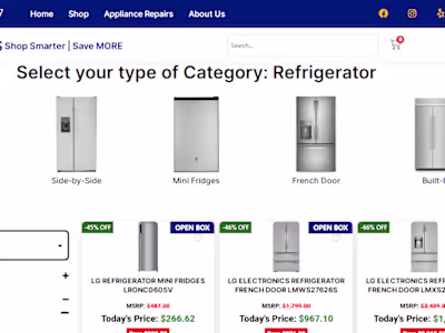 Create an E-commerce website