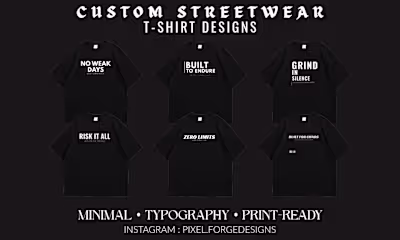 Streetwear Typography T-Shirt Design Collection — PERFECT