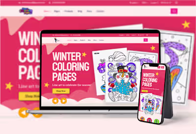 Kids Coloring Book Landing Page Design Redesign