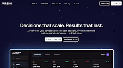 I designed Aureon as a focused, confident digital presence b...