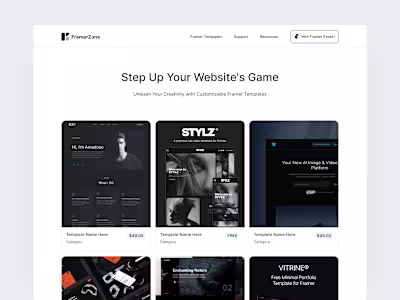 Website in Framer - Framer Templates Store