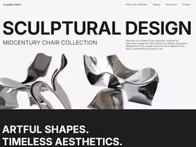 A Website for a Collection of Midcentury Style Chairs