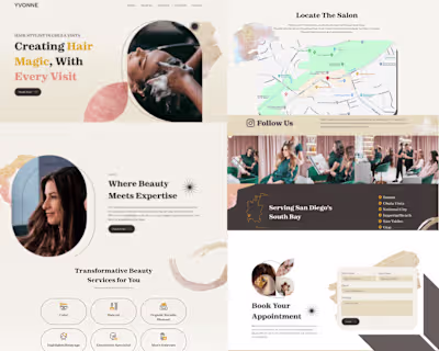 Landing Page for a Salon ("YVONNE")